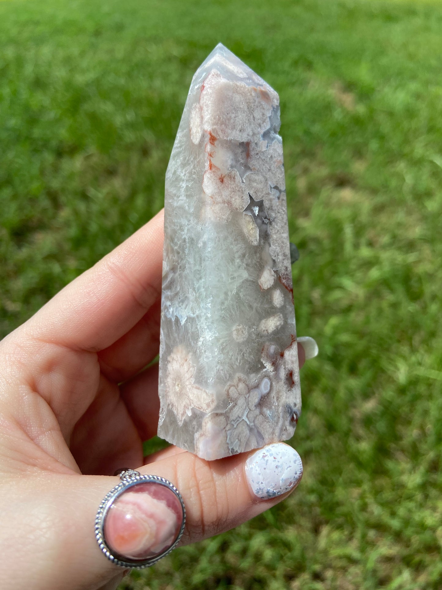 Green Quartz w/ Flower Agate