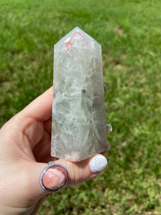 Green Quartz w/ Flower Agate