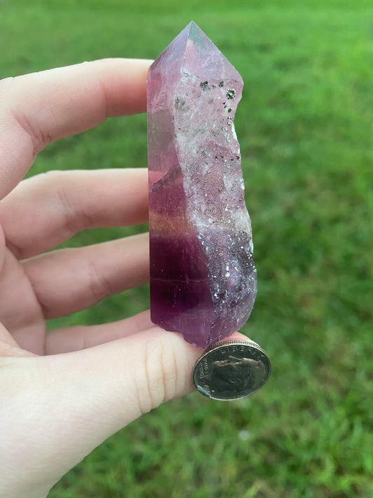 Magenta Fluorite with pyrite