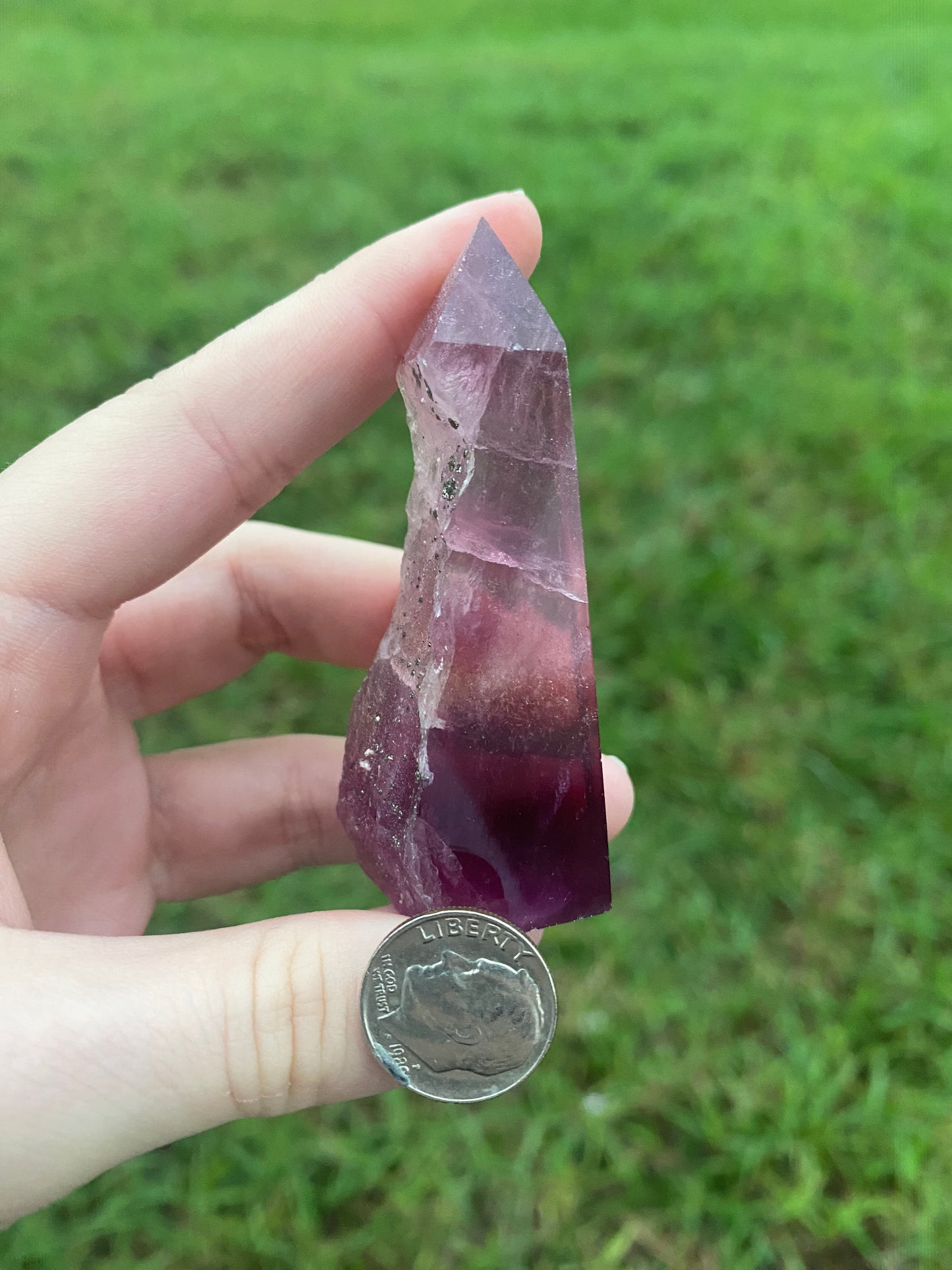 Magenta Fluorite with pyrite