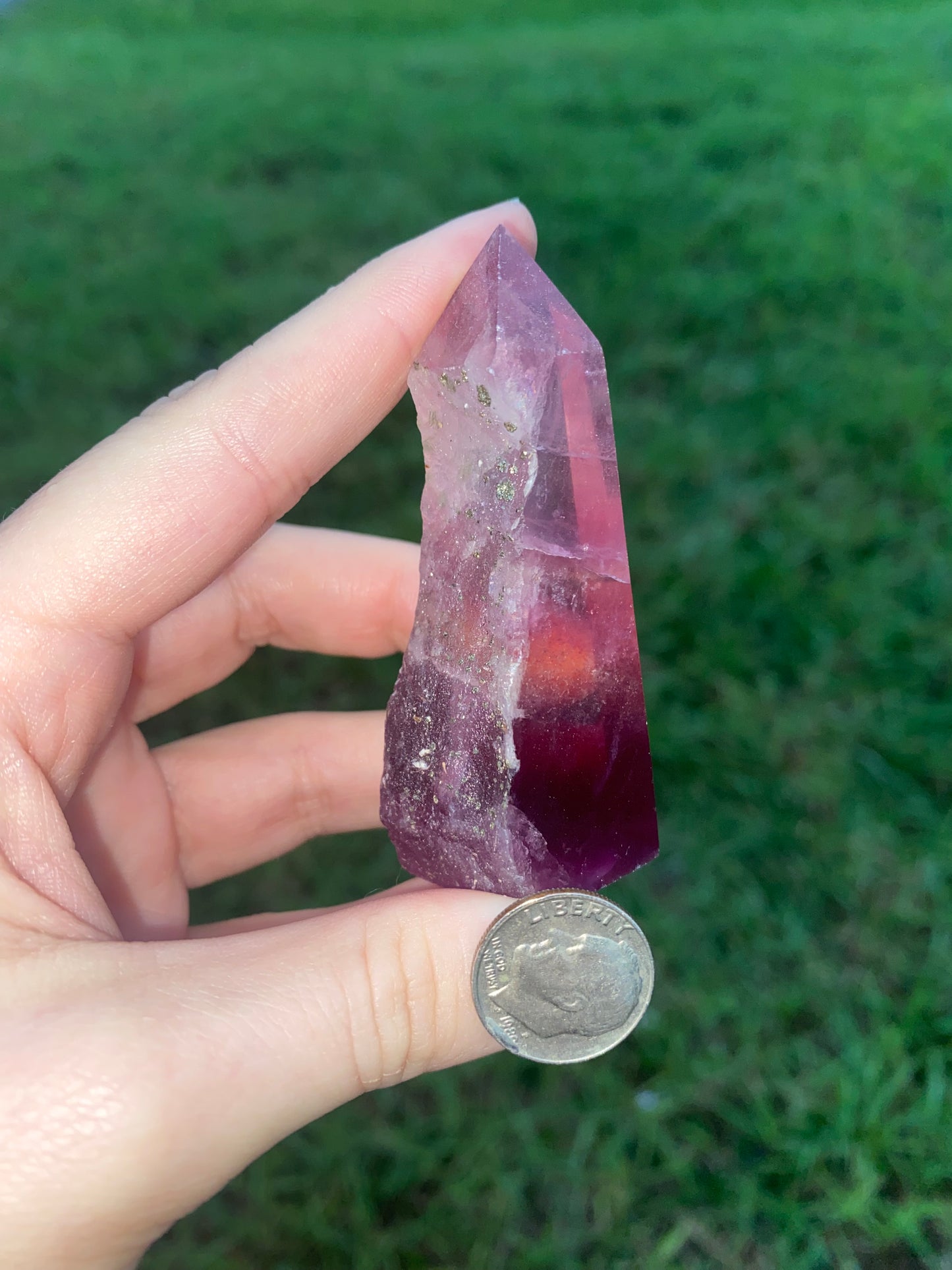 Magenta Fluorite with pyrite