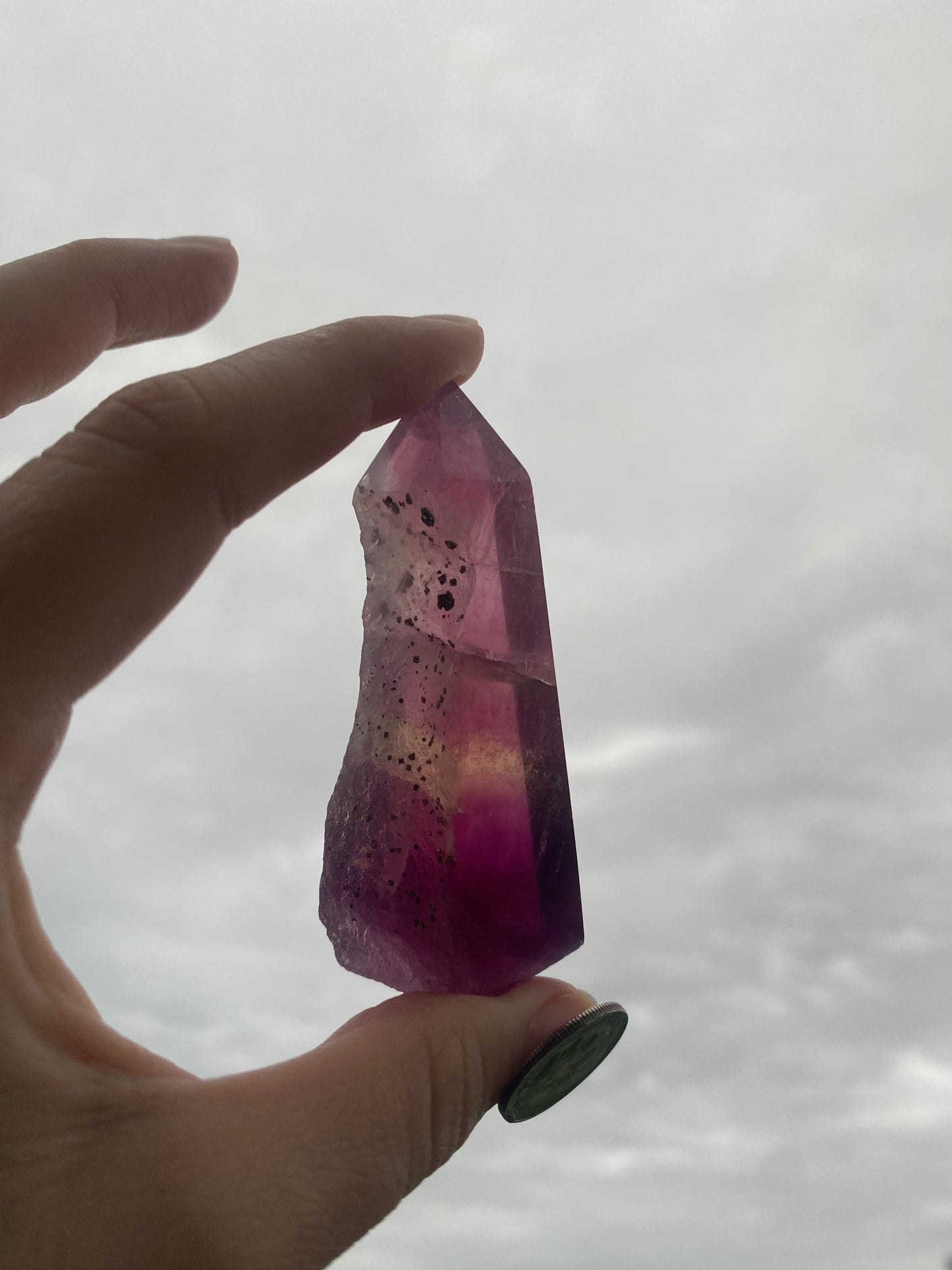 Magenta Fluorite with pyrite