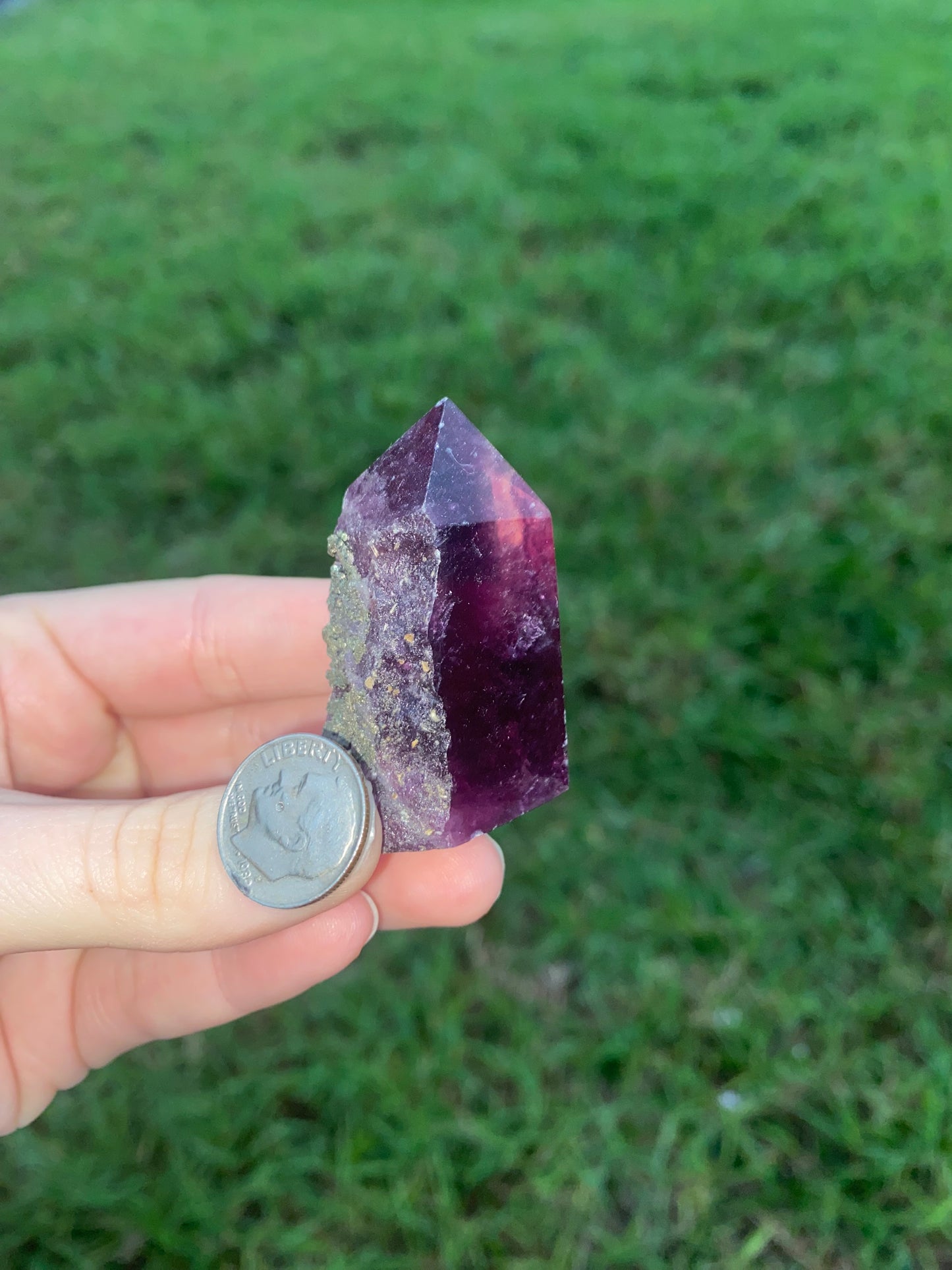 Magenta Fluorite w/ pyrite